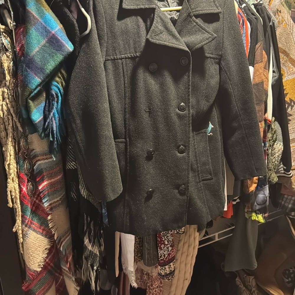 Disney Black and Gray Pea Coat